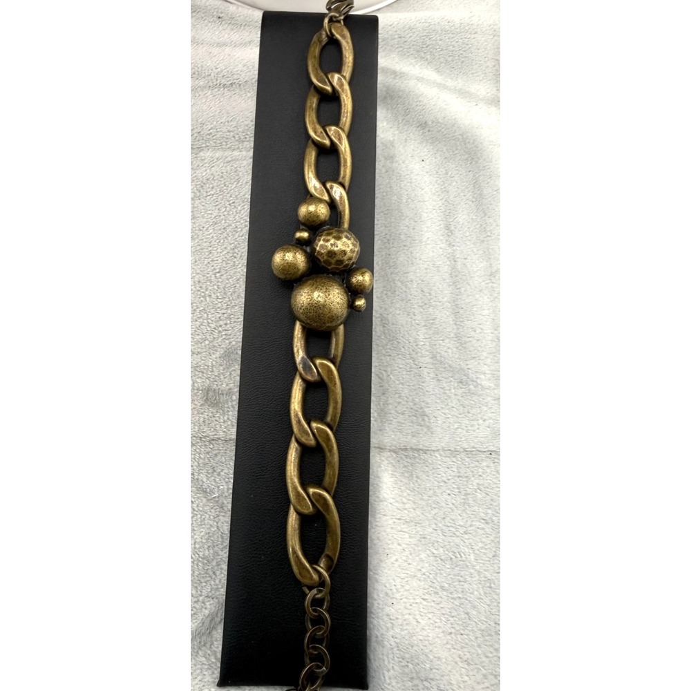 Vintage Estate Bracelet Gold Tone Chunky Chain Statement 7.5"